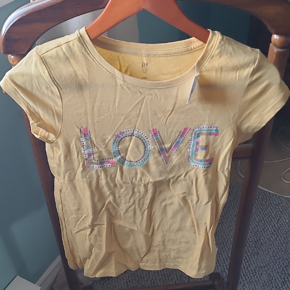 GAP Yellow Tee with Colorful Graphic